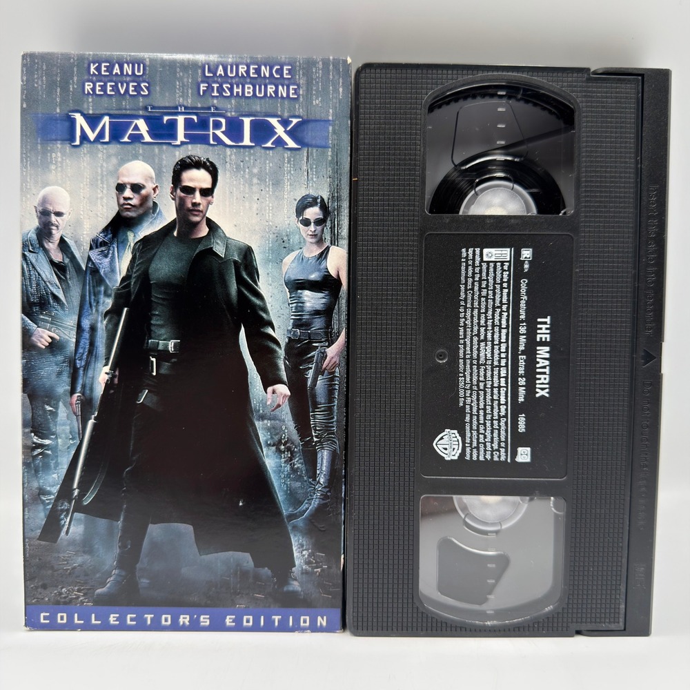The Matrix VHS Collector's Edition Keanu Reeves Sci-Fi Movie 1999 Warner Bros